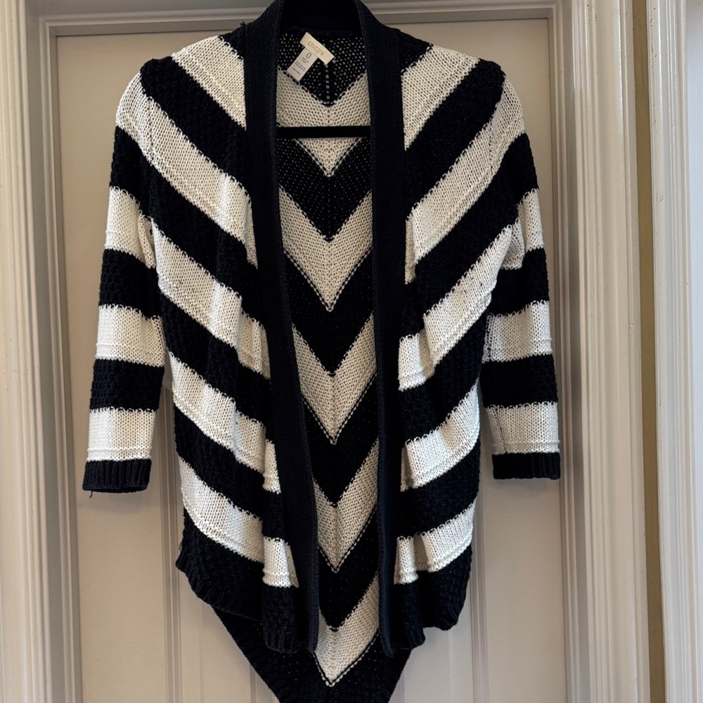 Chico’s Black and White Striped Women's Sweater